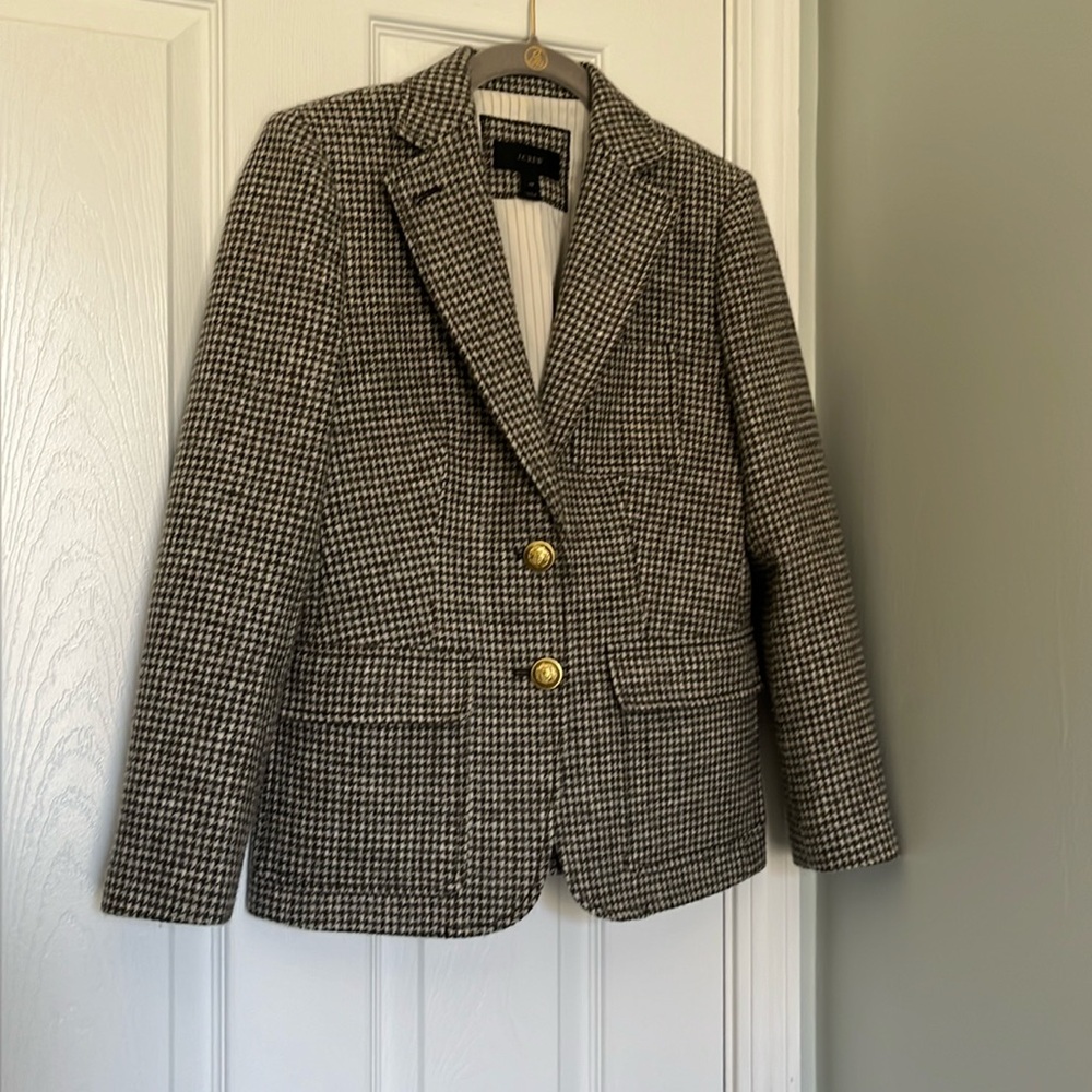 J. Crew Houndstooth Wool Blazer 4P